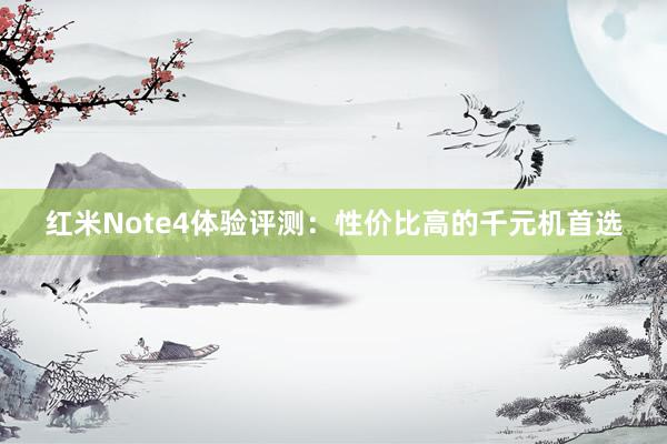 红米Note4体验评测：性价比高的千元机首选